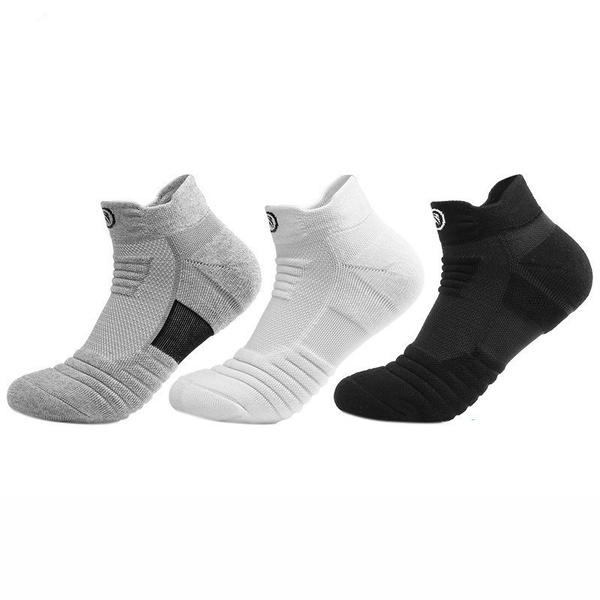 3-Pair: Men's Thick Towel Bottom Breathable Sweat-absorbent Outdoor Sports Running Socks Elite Basketball Sports Socks
