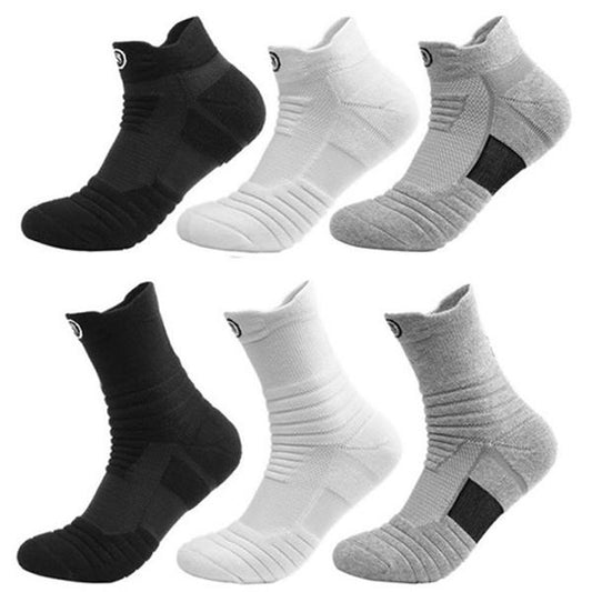 3-Pair: Men's Thick Towel Bottom Breathable Sweat-absorbent Outdoor Sports Running Socks Elite Basketball Sports Socks
