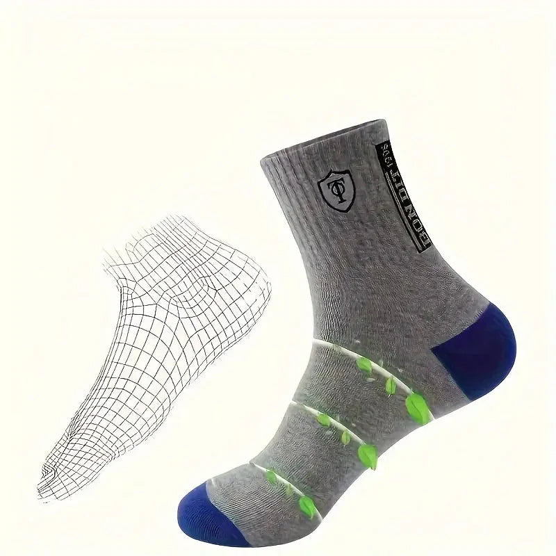 5-Pairs: Stylish Breathable Warm Crew Socks For Men